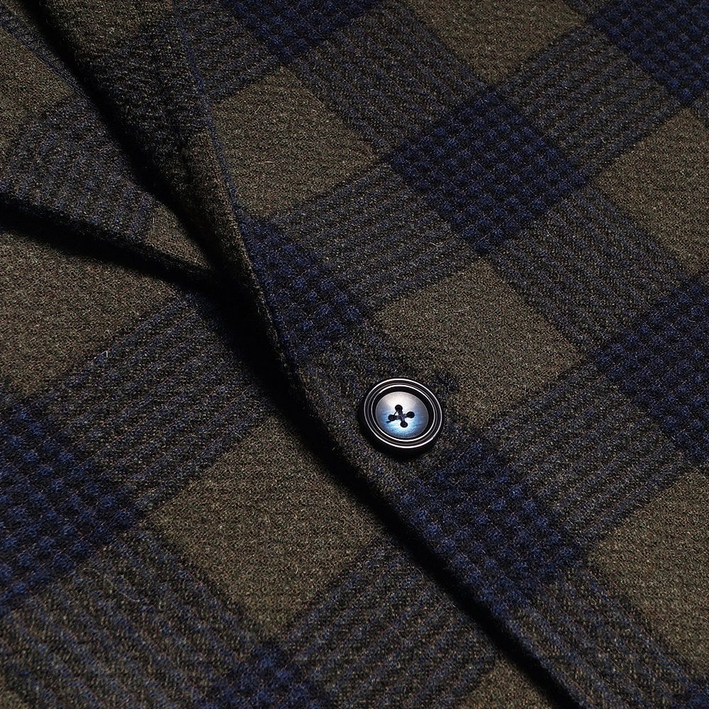 - Seersucker Check Blazer - Green/Navy