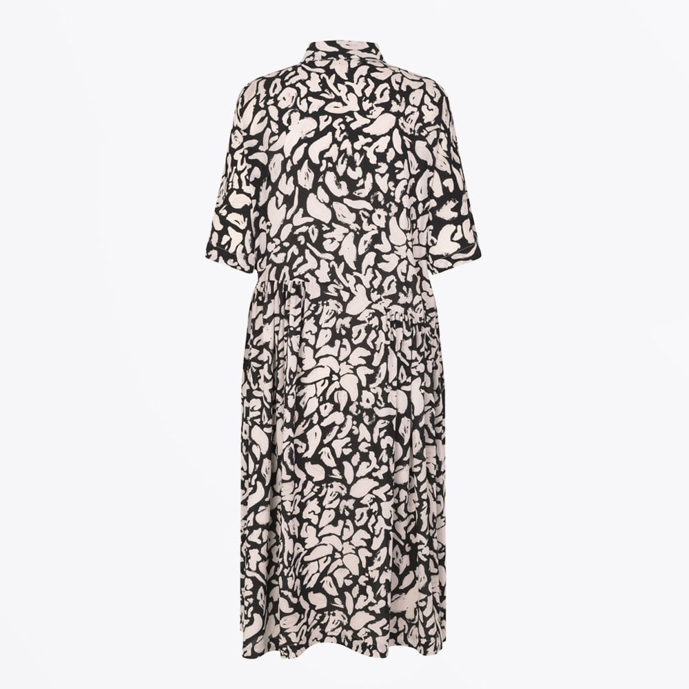 Hunter - Leaf Print Dress - Pink/Black