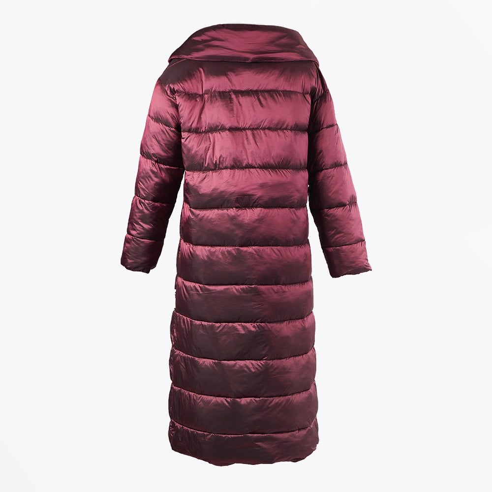 - Quilted Long Padded Coat - Red