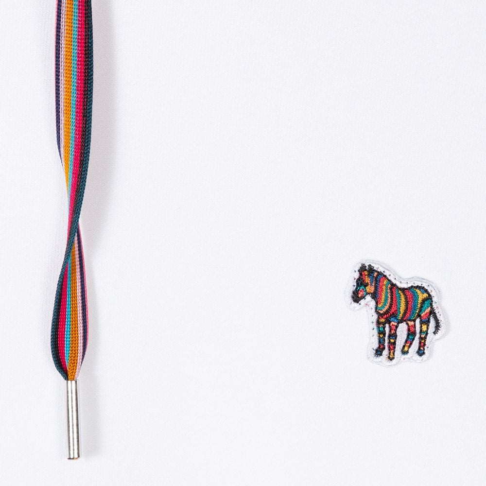 - Women's Zebra Logo Cotton Hoodie - White