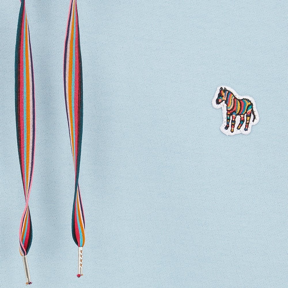 - Women's Zebra Logo Cotton Hoodie - Pale Blue