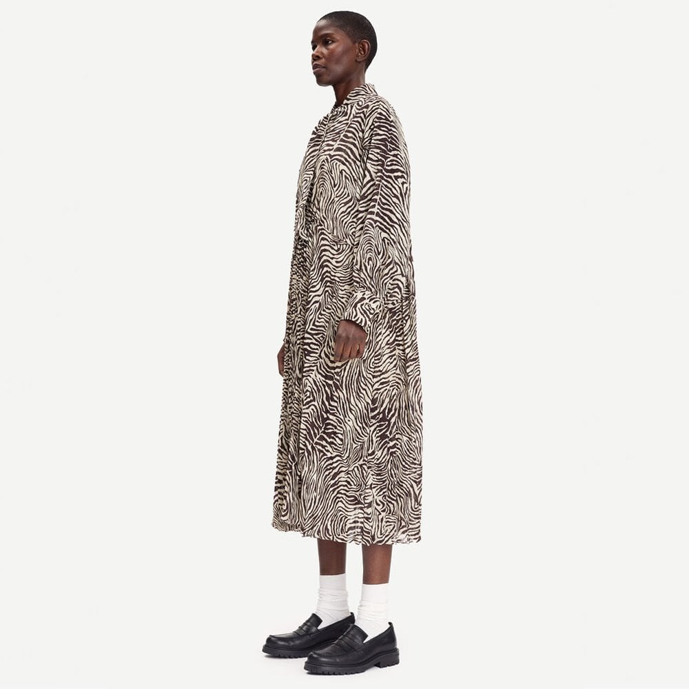 - Zebra Print Dress - Brown/Off-White