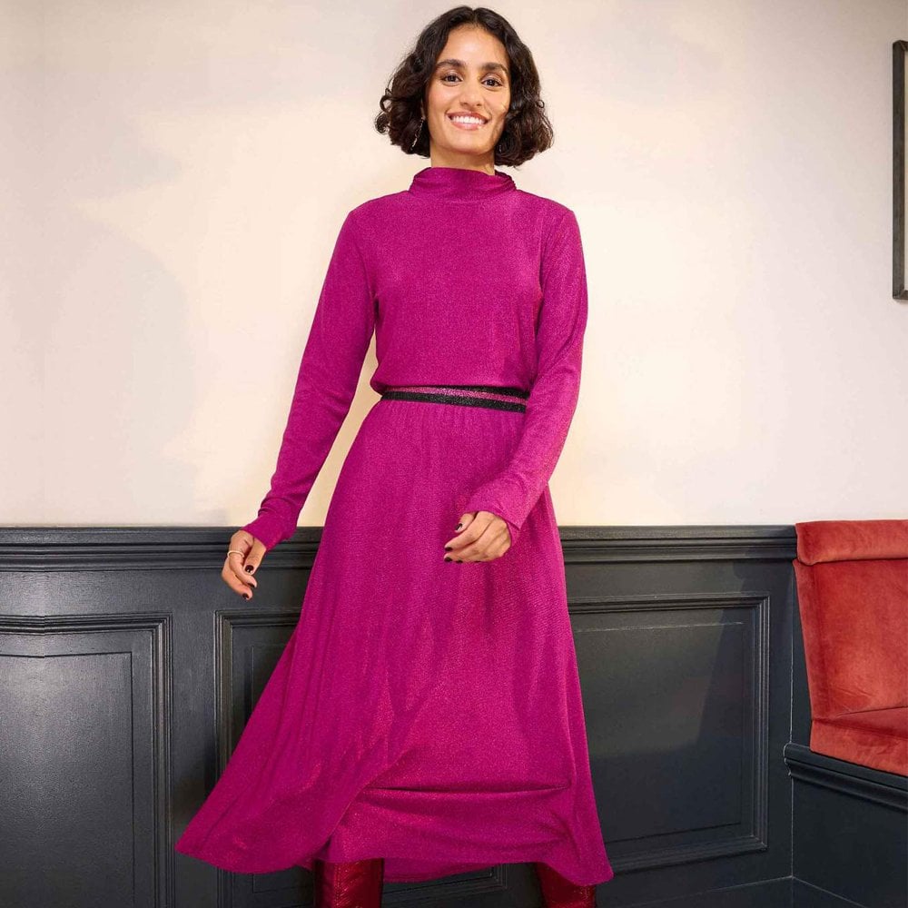 Metallic Shimmer Skirt - Pink