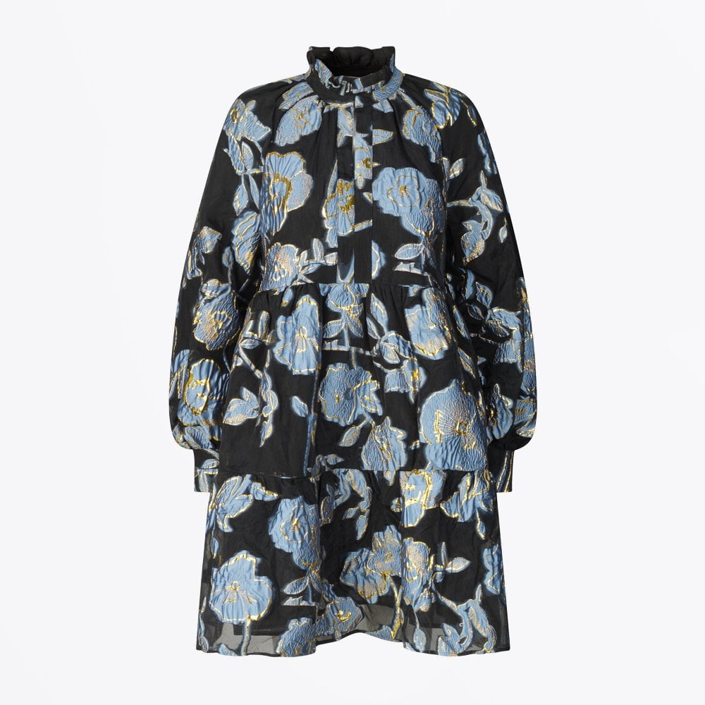 Stine Goya - - Jasmine - Floral Organza Dress - Blue/Black – MR