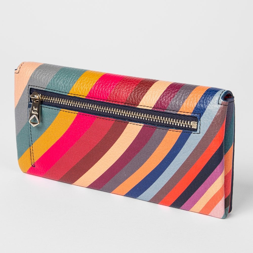 Leather 'Swirl' Tri-Fold Purse - Multi