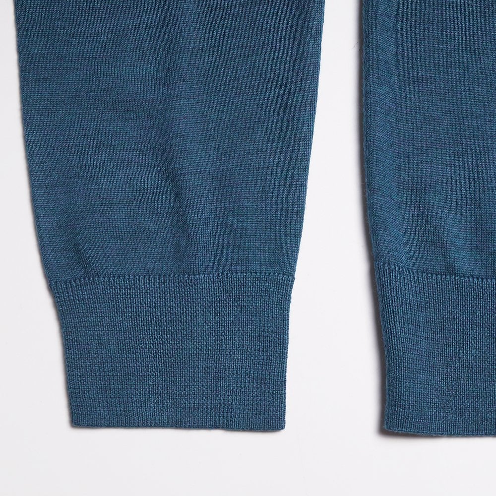 - Merino Crew Neck Pullover - Teal Blue