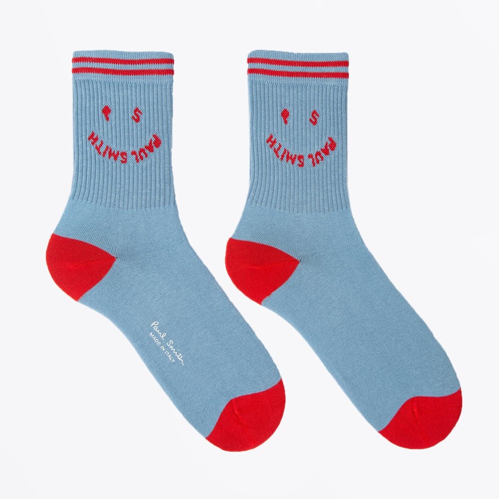 - Women's 'Happy' Ribbed Socks - Turquoise