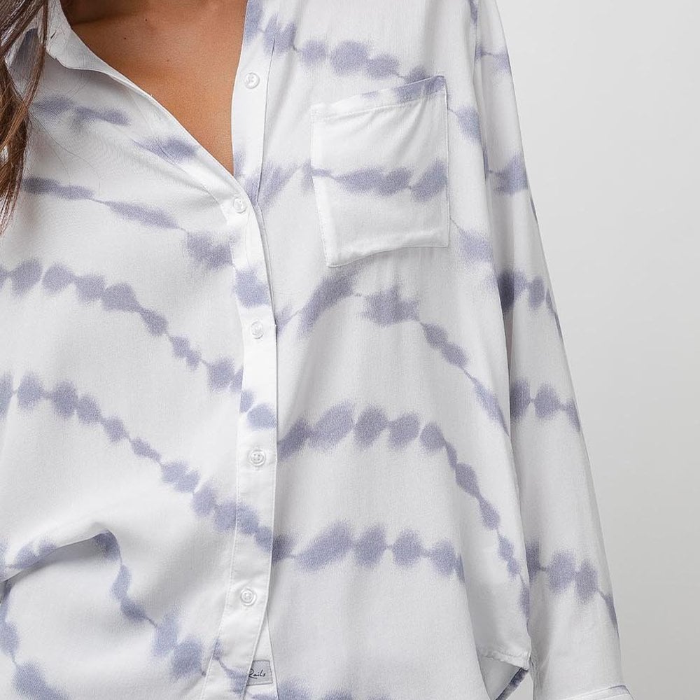 - Rocsi - Cloud Tie-Dye Shirt - Blue/White