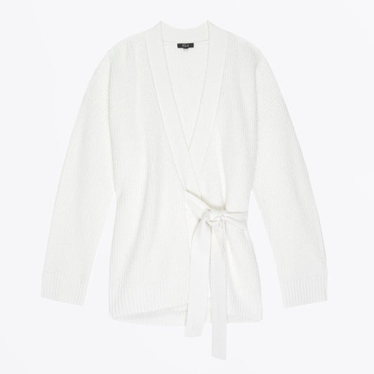 - Nora - Knit Belted Cardigan - Ivory