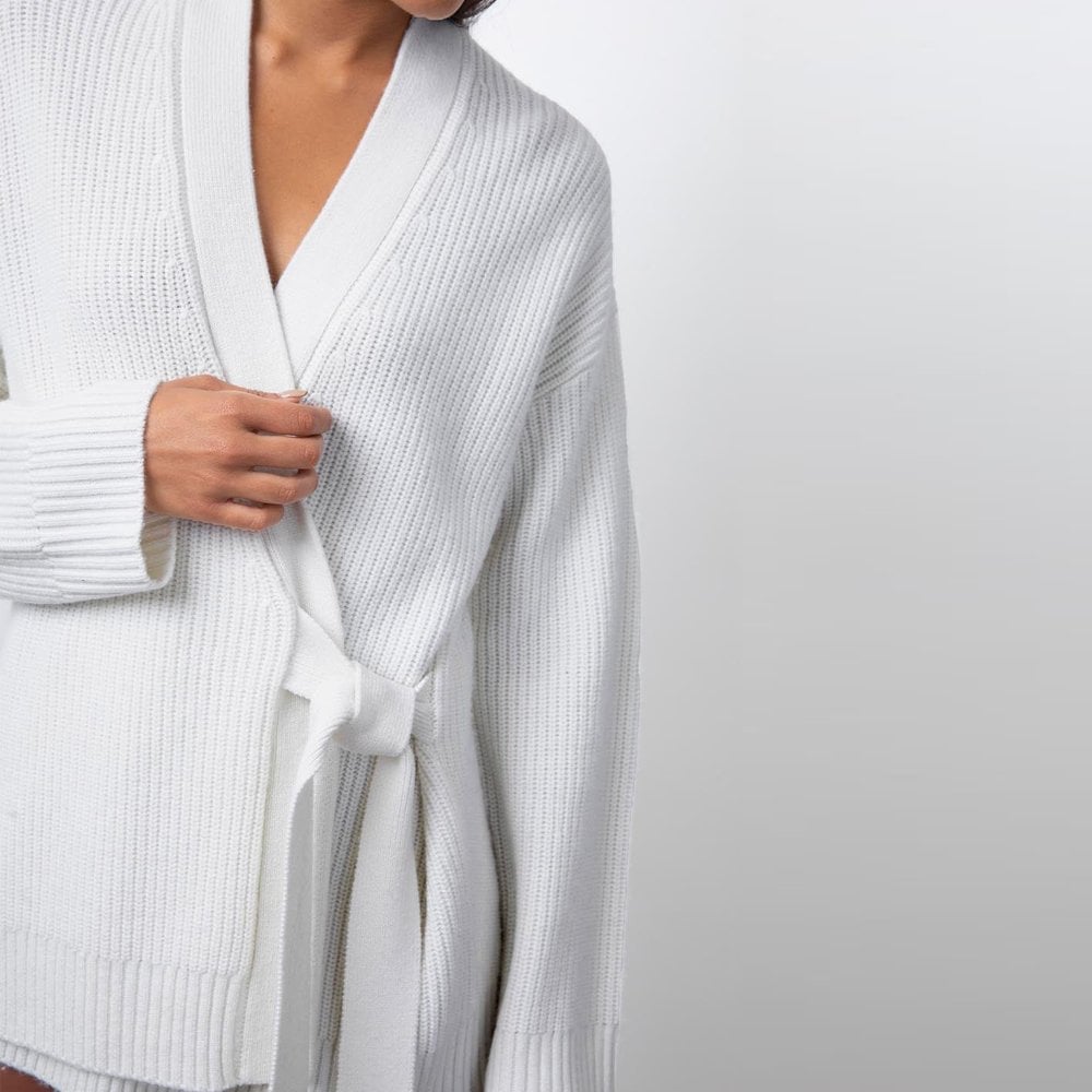 - Nora - Knit Belted Cardigan - Ivory