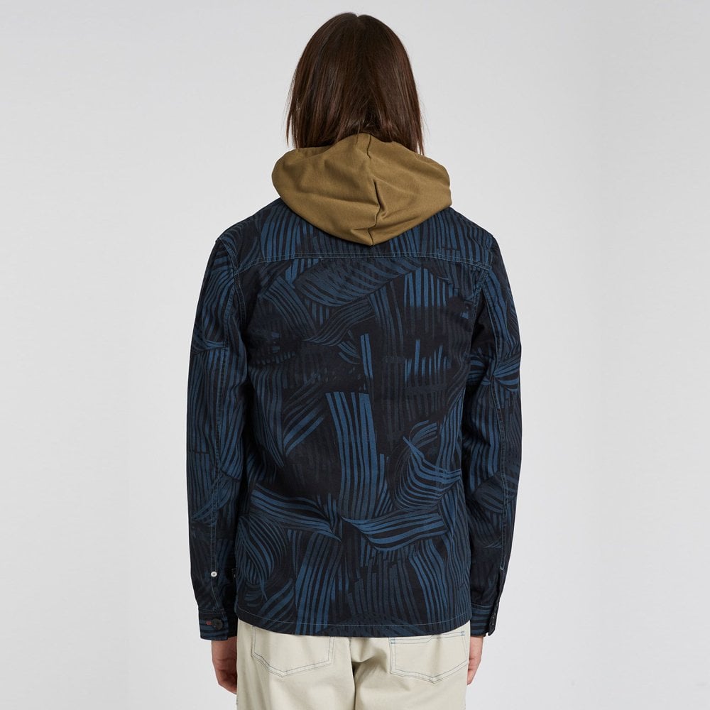 - 'Twisted Stripe' Cotton Chore Jacket - Navy/Blue