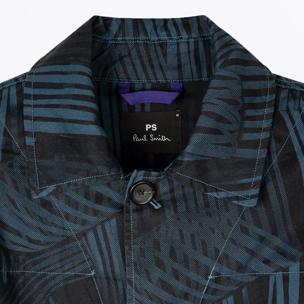 - 'Twisted Stripe' Cotton Chore Jacket - Navy/Blue