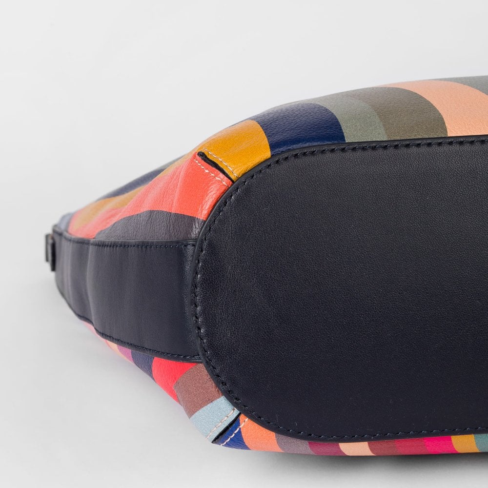 - 'Swirl' Print Leather Hobo Bag - Multi