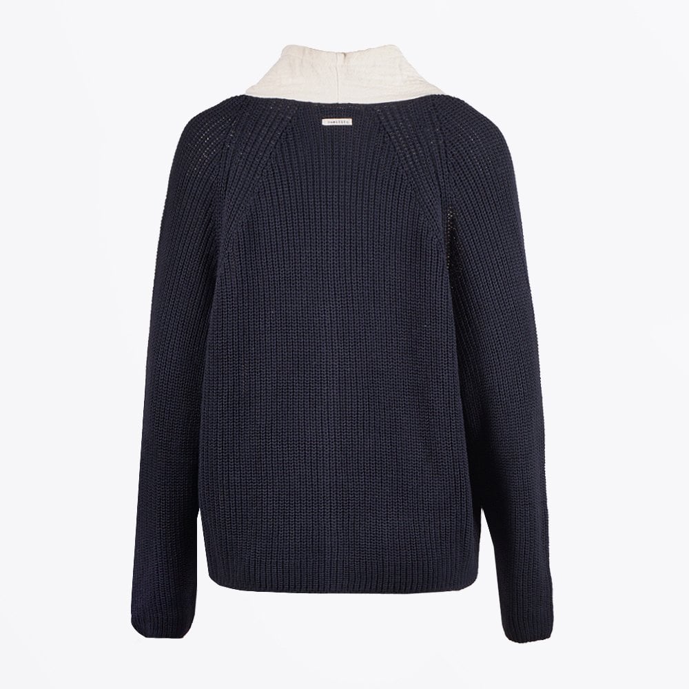 - Ramon - Contrast Sleeve Jacket - Navy/White