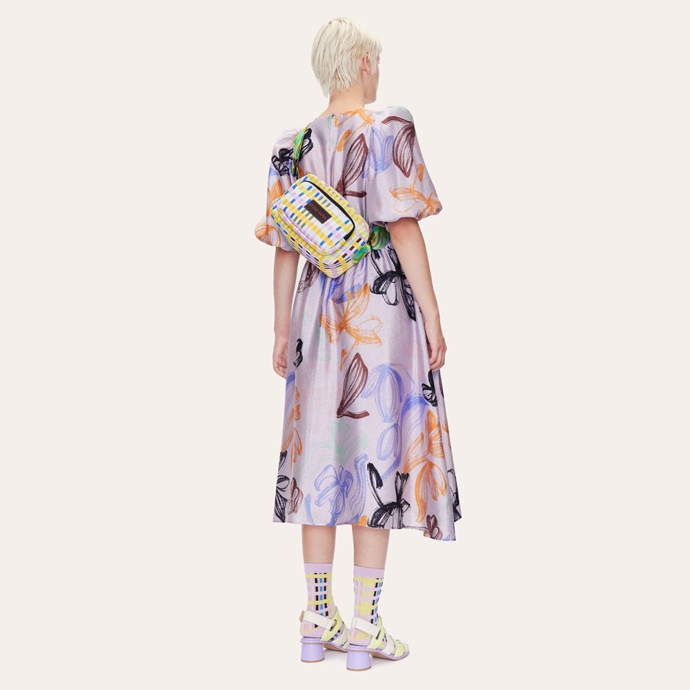 - Elizabeth - Tulip Print Midi Dress - Purple/Multi