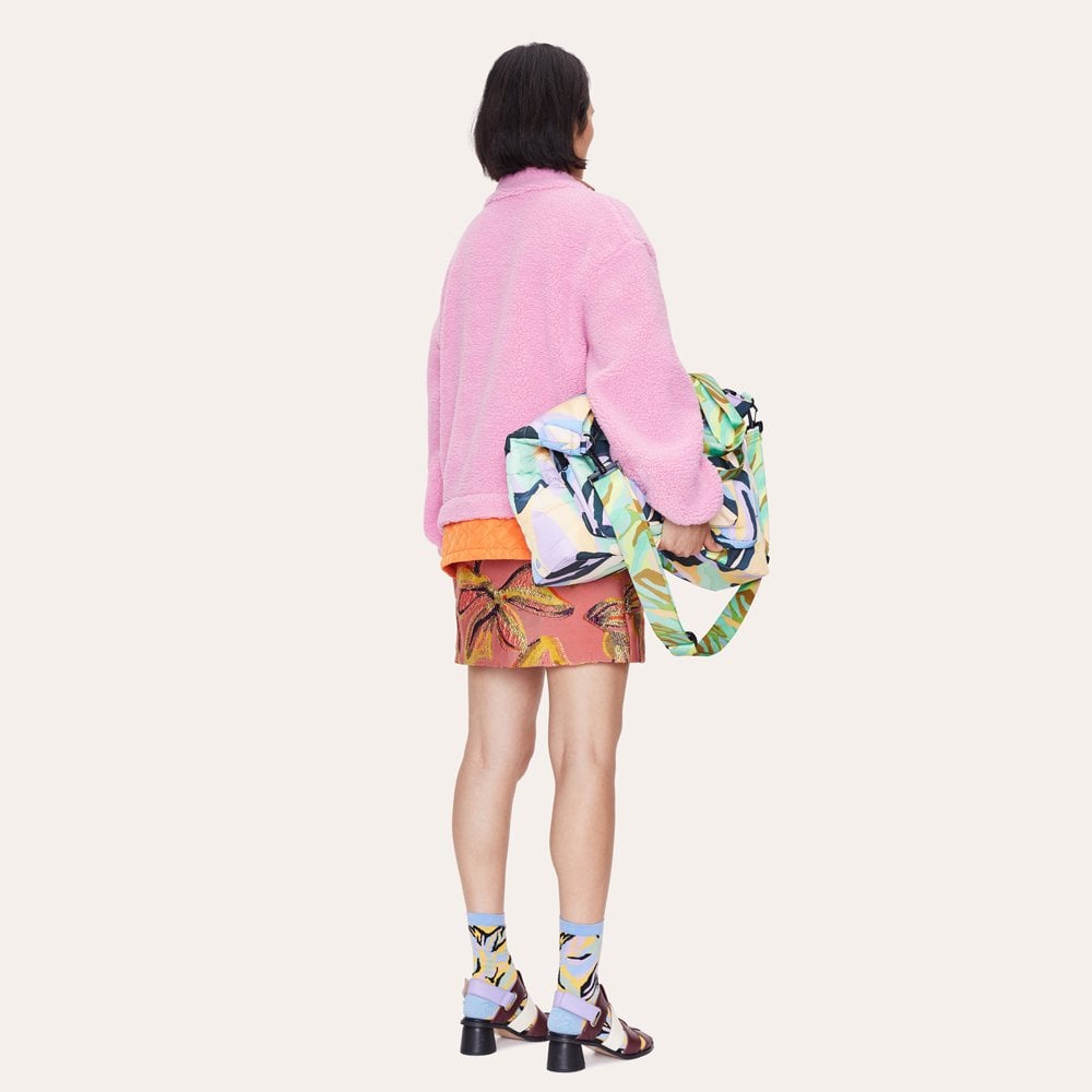 - Samiya - Fleece Jacket - Pink/Orange