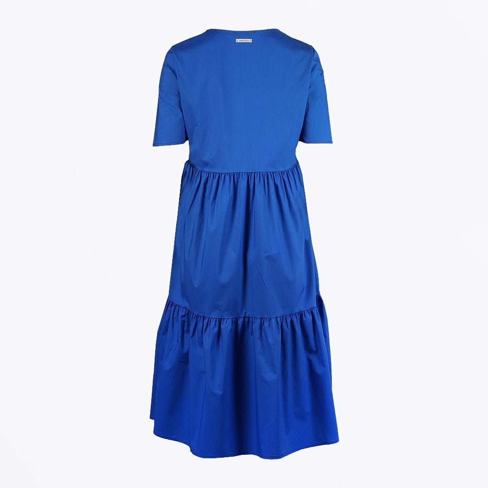 - Rifa - Tiered Midi Dress - Blue