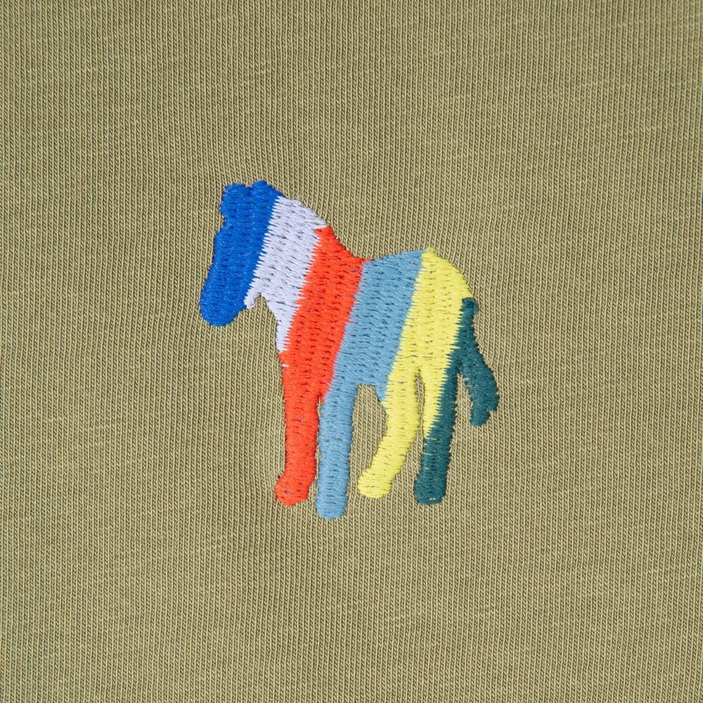 - 'Stripe Zebra' Embroidery Polo Shirt - Green