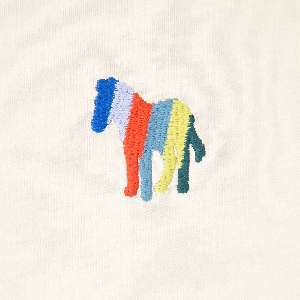 - 'Stripe Zebra' Embroidery Polo Shirt - Off-White