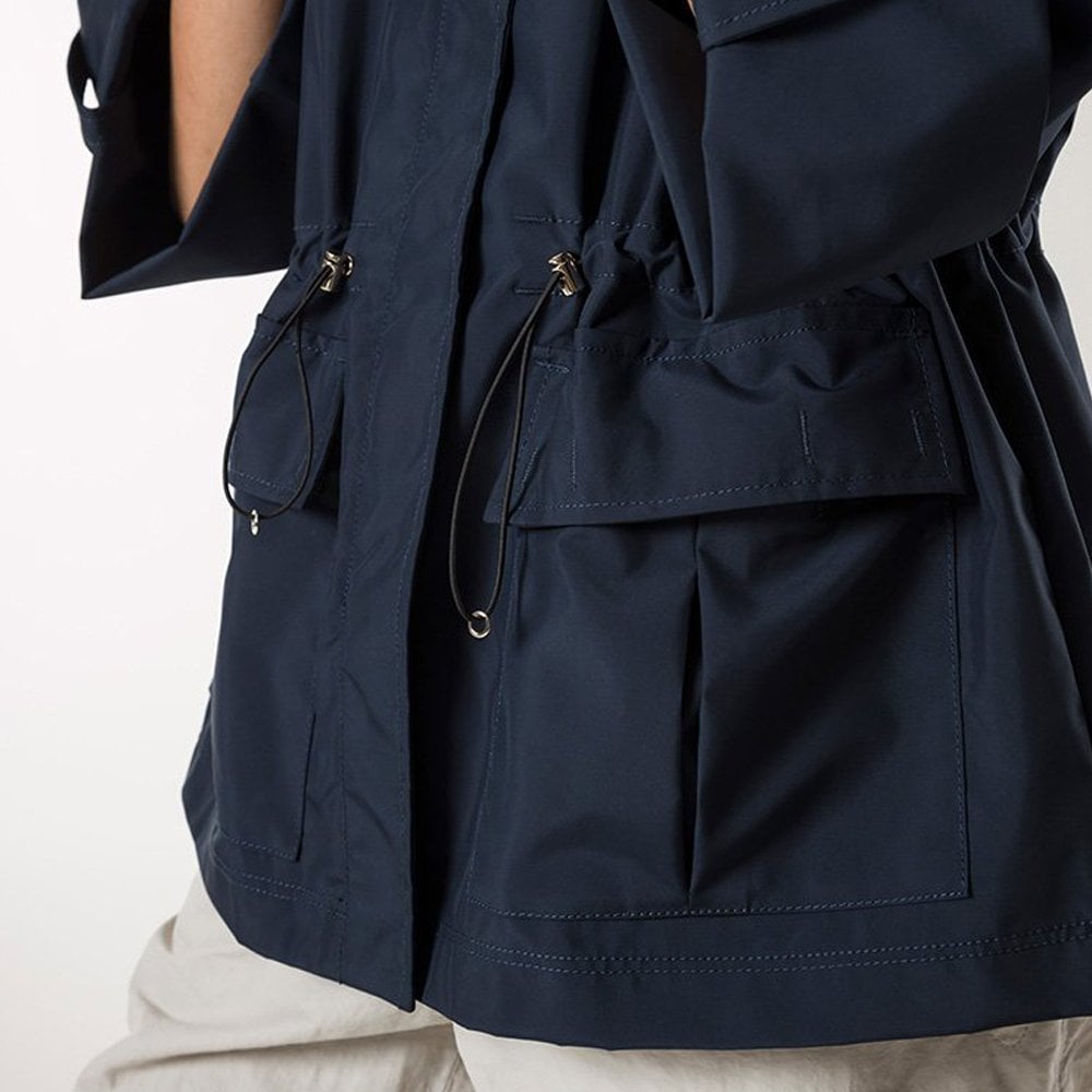 Hailee - Hooded Mid-Length Parka - Navy