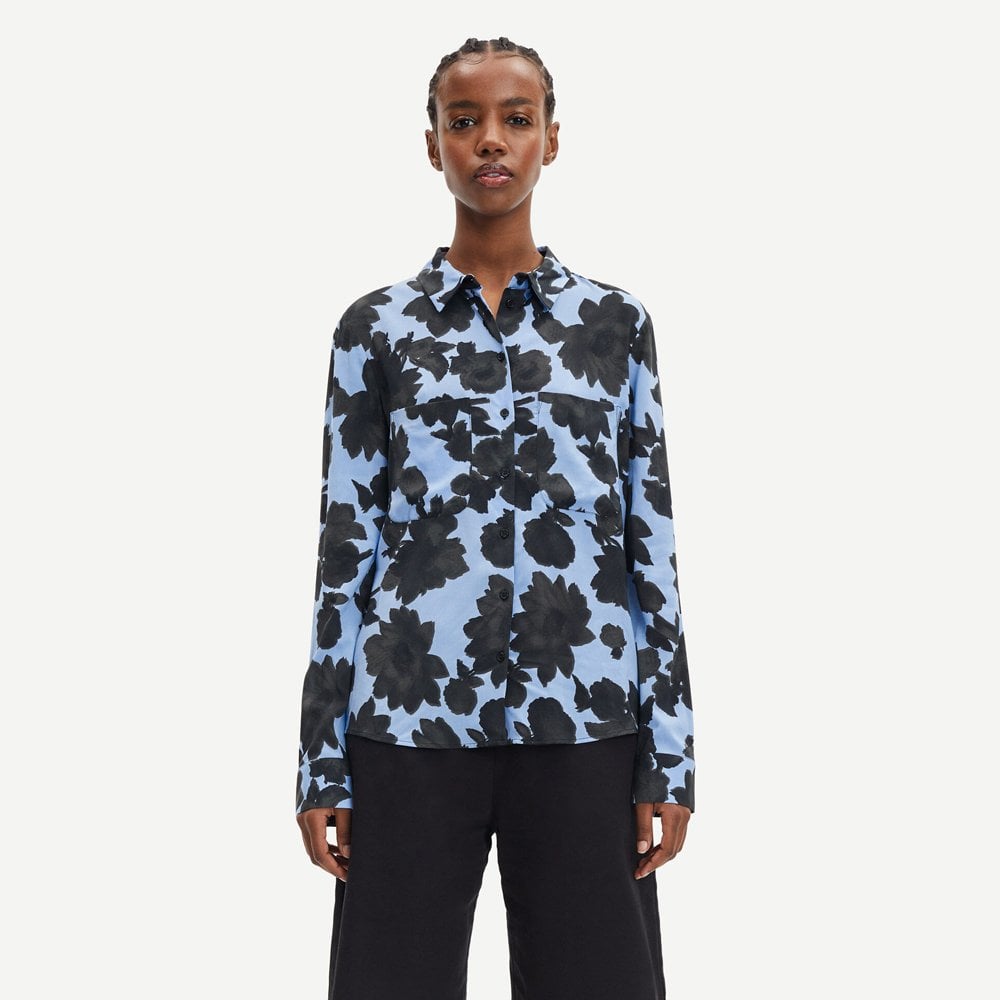 - Abstract Floral Shirt - Blue/Black