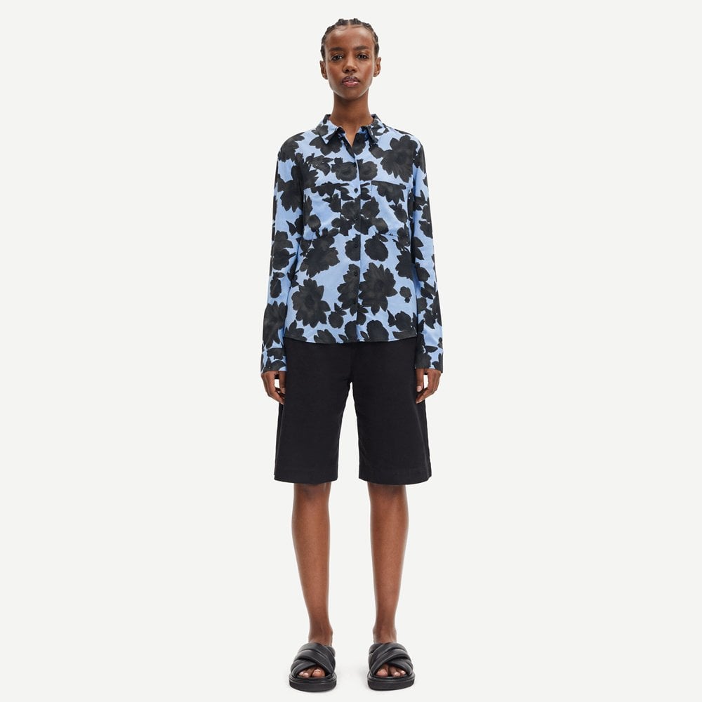 - Abstract Floral Shirt - Blue/Black