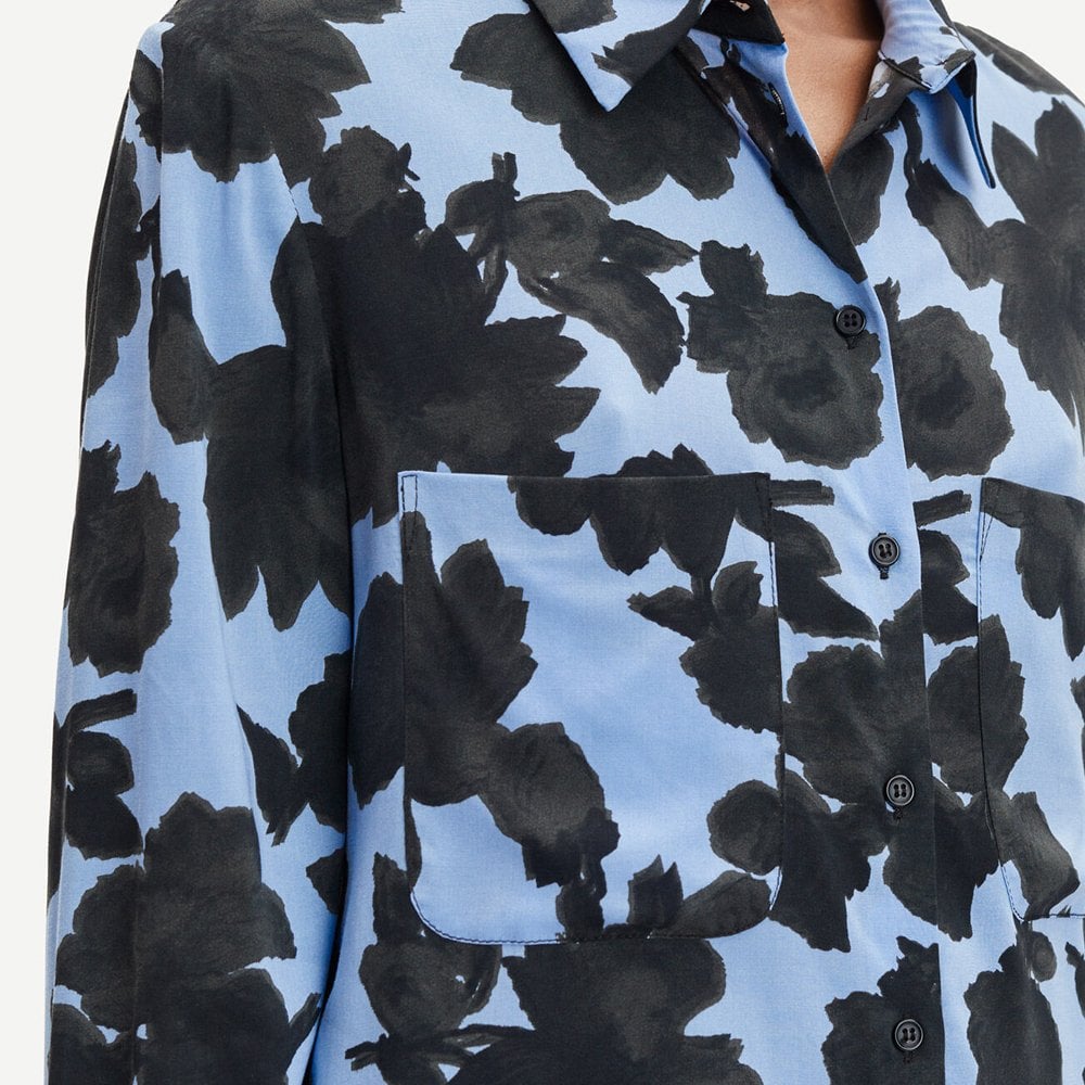 - Abstract Floral Shirt - Blue/Black