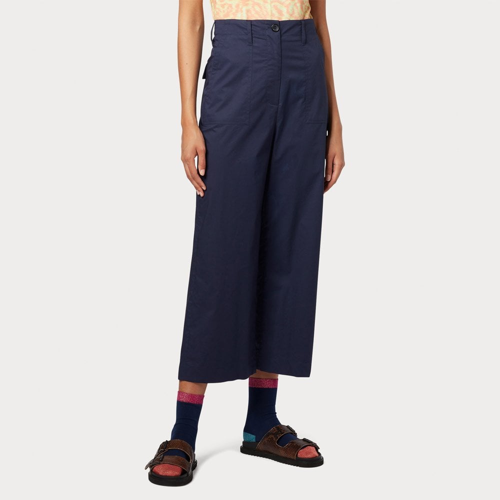 - Wide Leg Trousers - Navy