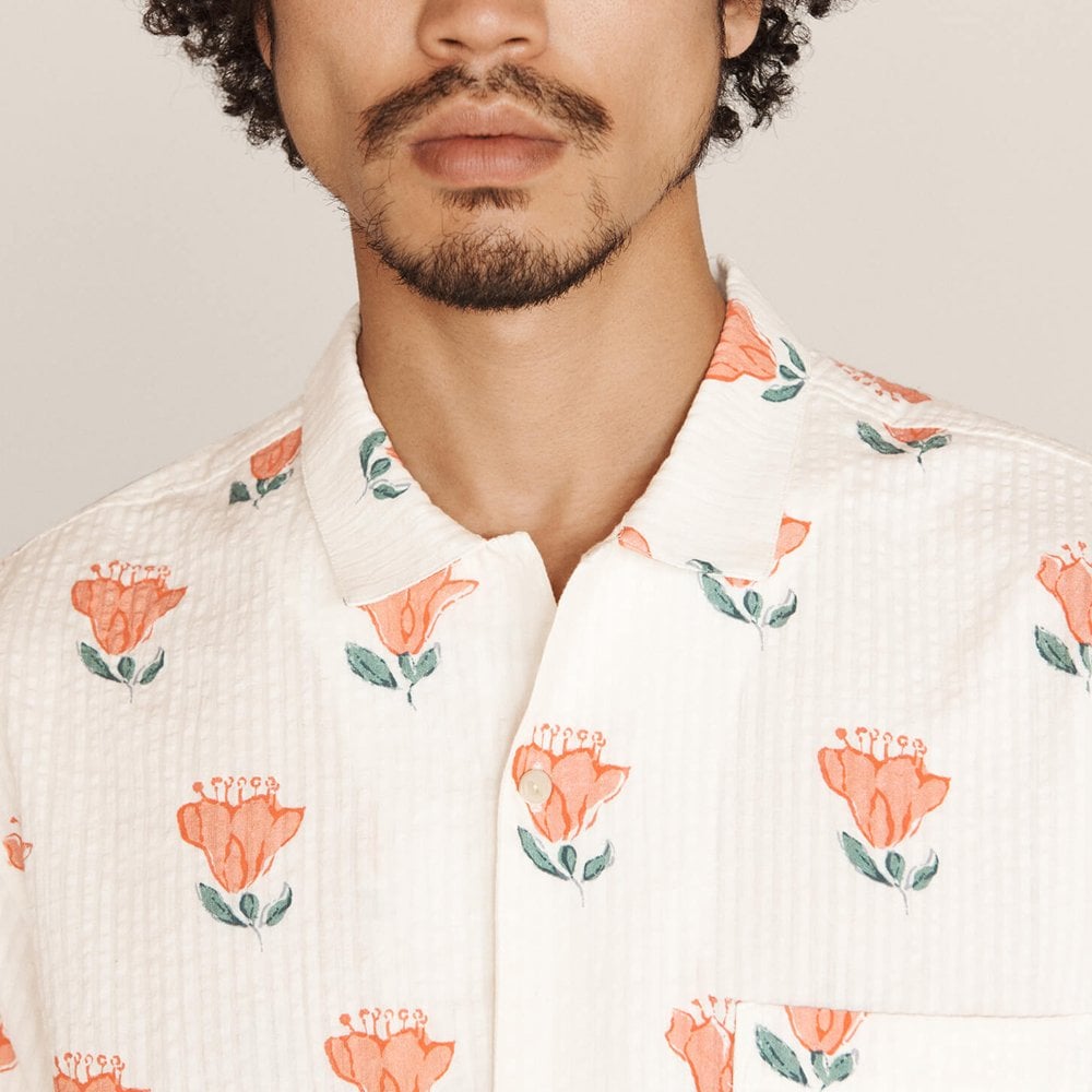 Floral Seersucker Shirt - Off-White