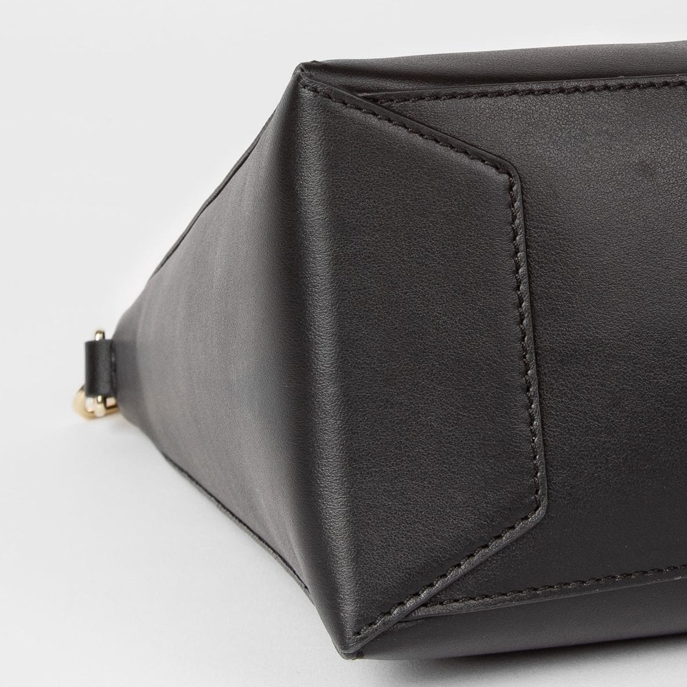 Leather 'Painted Stripe' Tote Bag - Black
