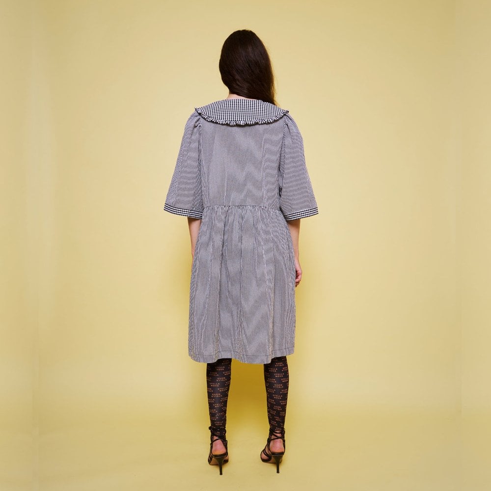 - Priel Lou Gingham Dress - Black/White