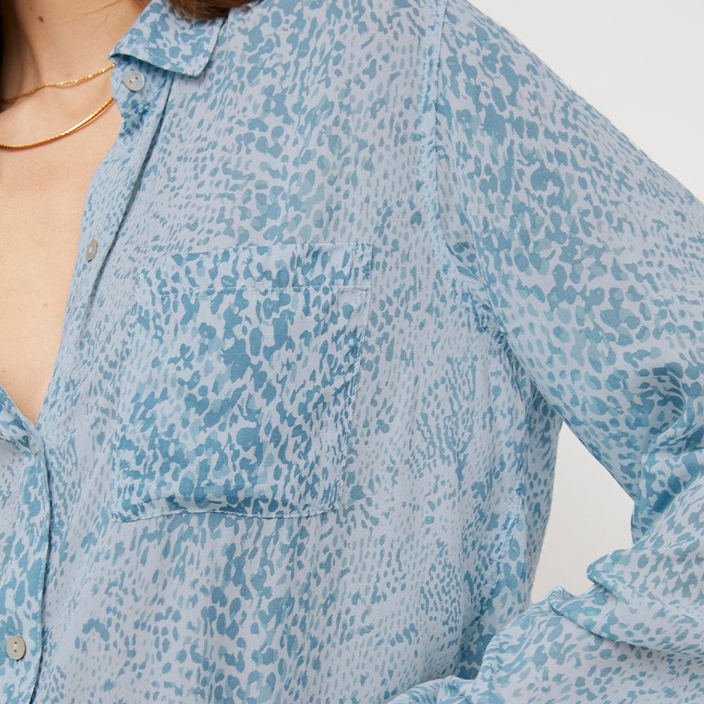 Josephine Python Shirt - Blue/White