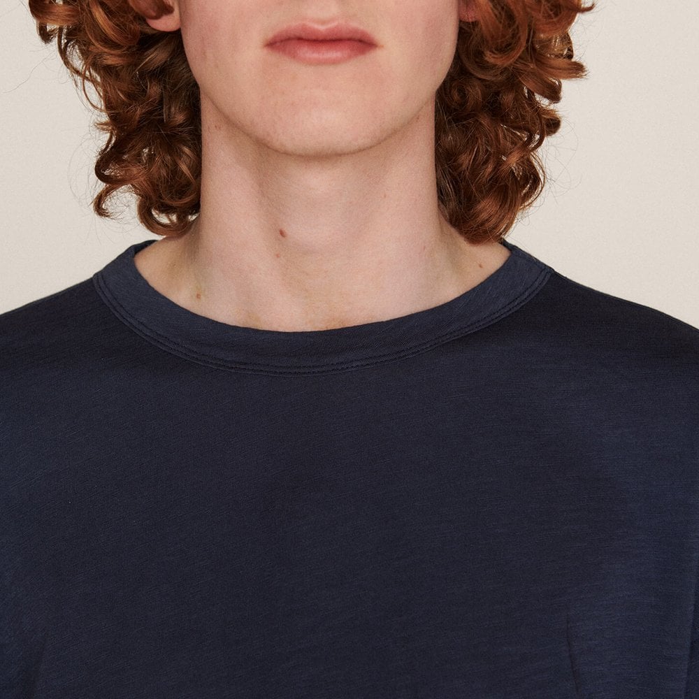 - Cotton Slub Jersey T-Shirt - Navy