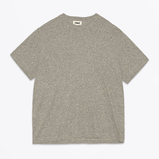 - Linen Blend Marl Jersey T-Shirt - Grey