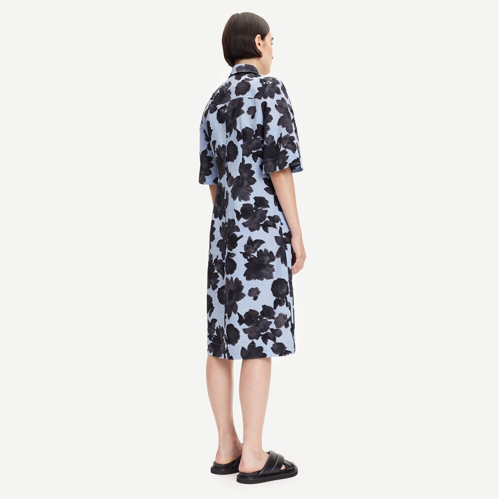 - Abstract Floral Dress - Blue/Black