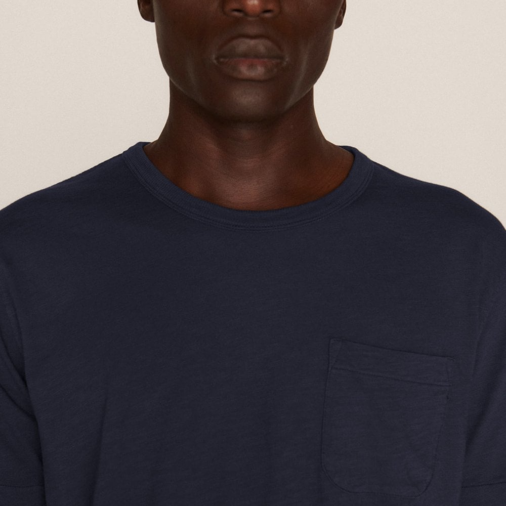 - Cotton Pocket T-Shirt - Navy