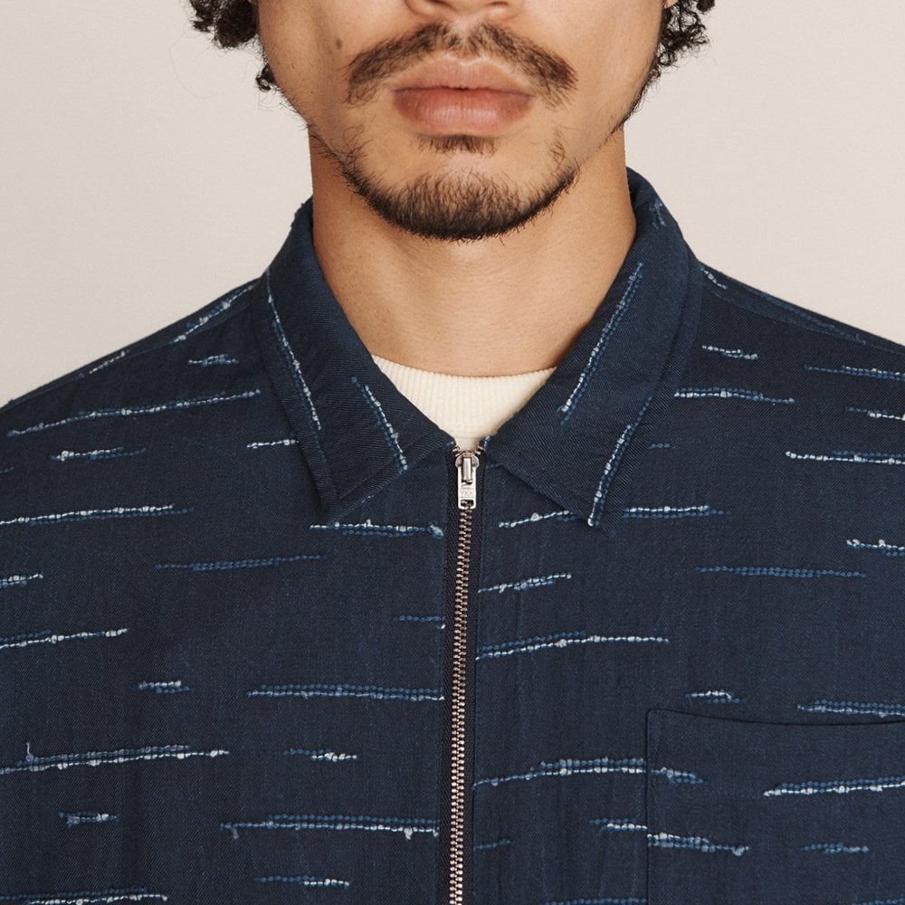 - Bowie - Zip Front Shirt - Indigo