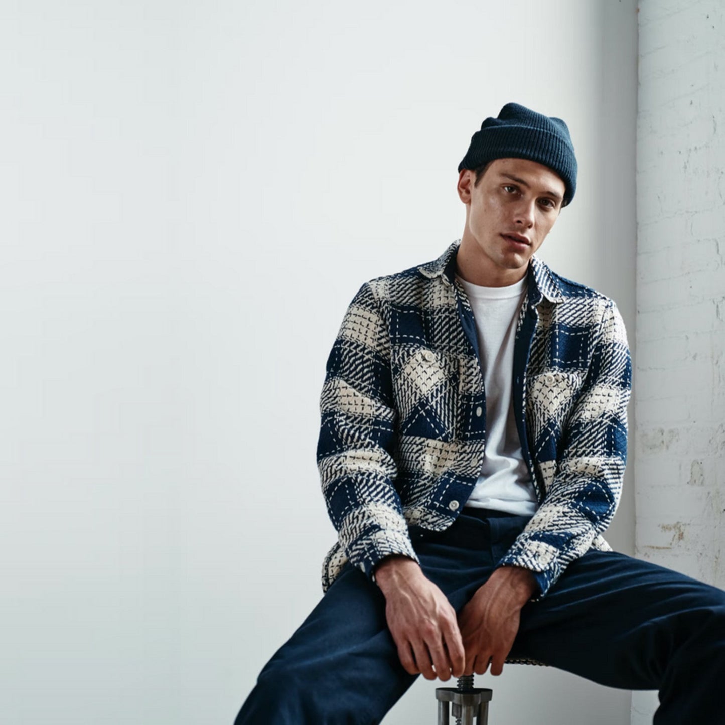 - Whiting - Plaid Overshirt - Navy/White