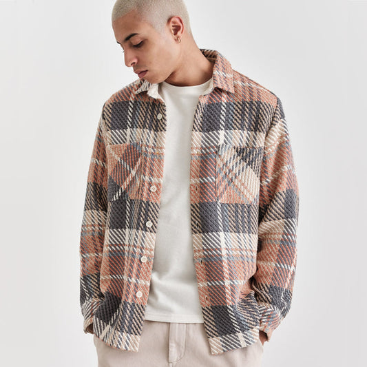 - Whiting - Plaid Overshirt - Orange/Grey