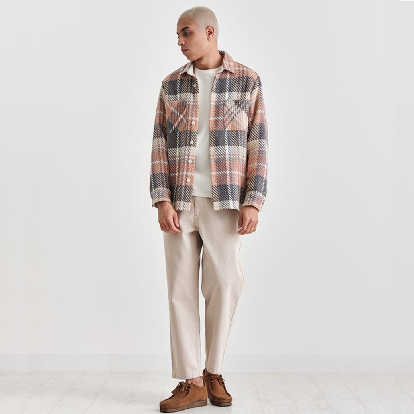 - Whiting - Plaid Overshirt - Orange/Grey
