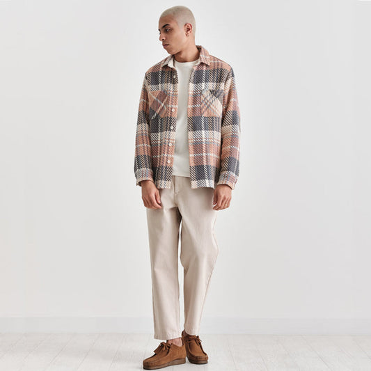 - Whiting - Plaid Overshirt - Orange/Grey
