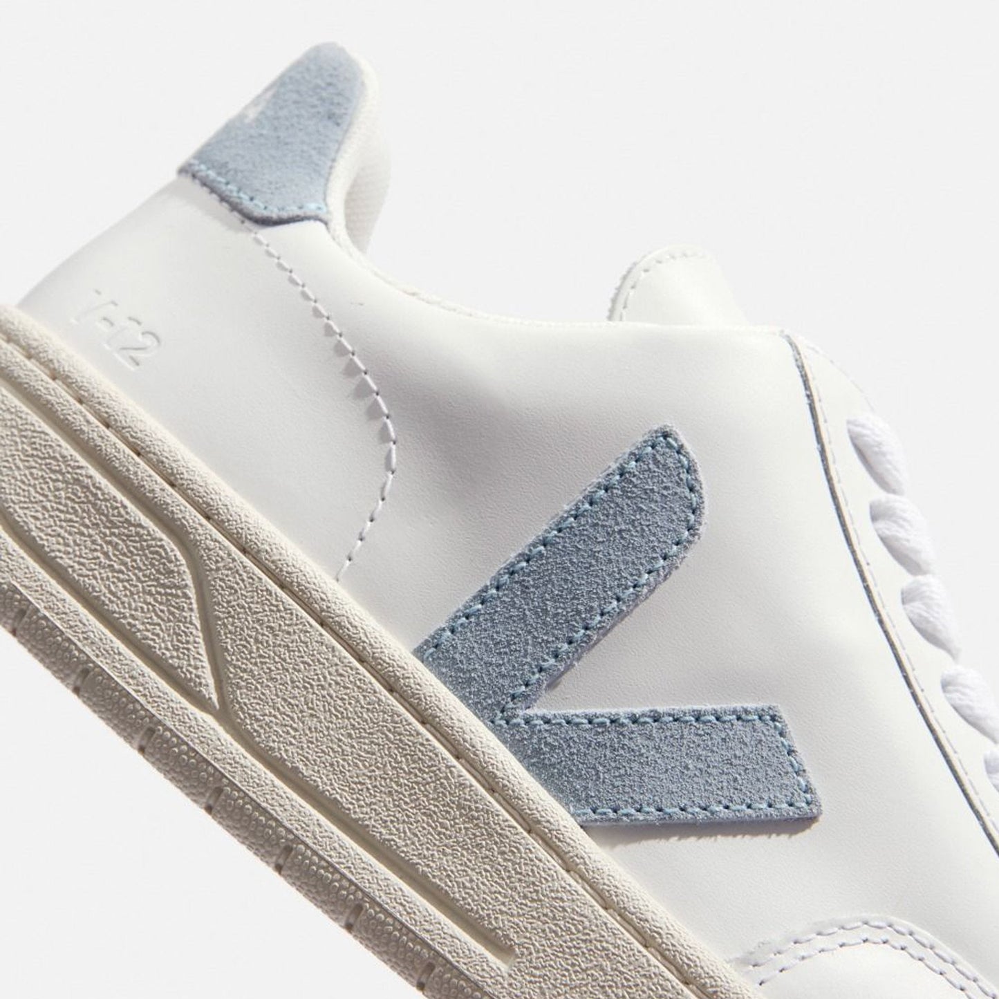 V-12 Leather Sneakers - Extra White/Steel