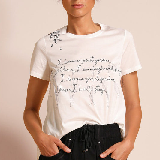 - Scrawl - Embroidered T-Shirt - Fantasia