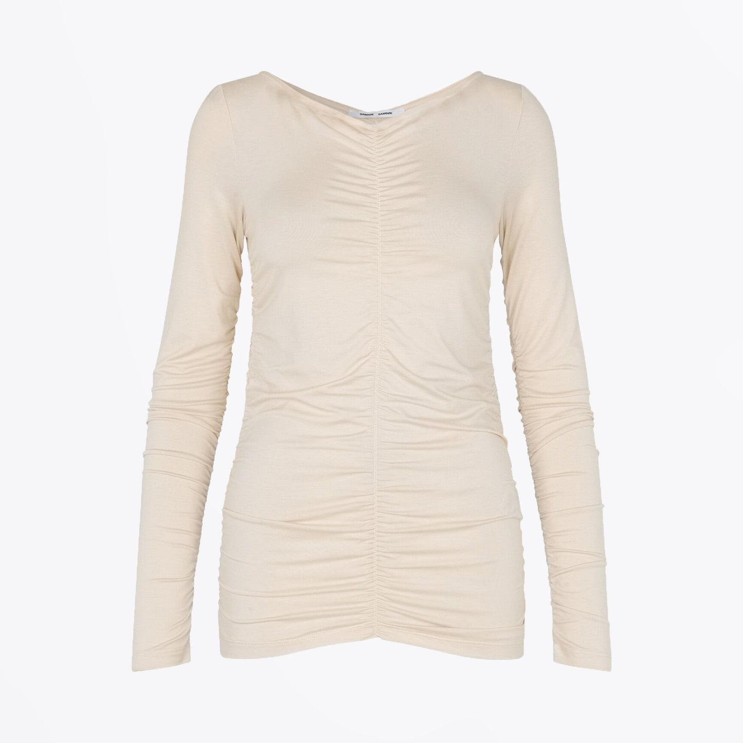 - Ulrika V-Neck Long Sleeve Tee - Whitecap Grey