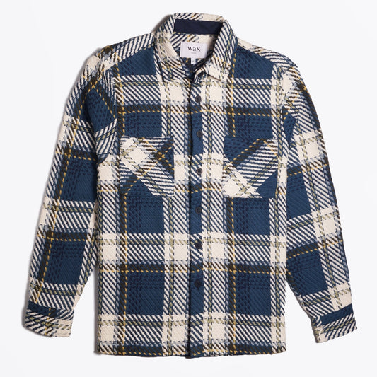 - Whiting - Ombre Check Overshirt - Nite/Teal
