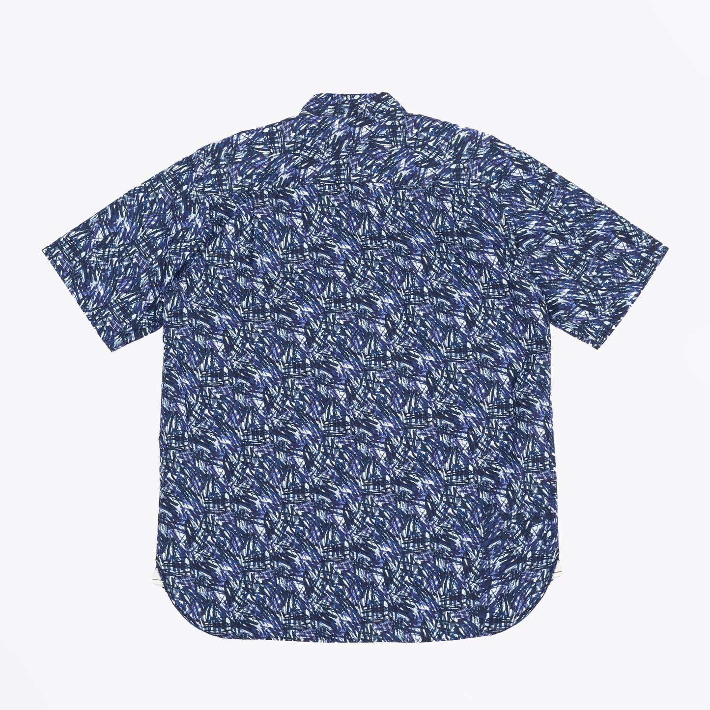 - Abstract Print Big Pocket Shirt - Navy