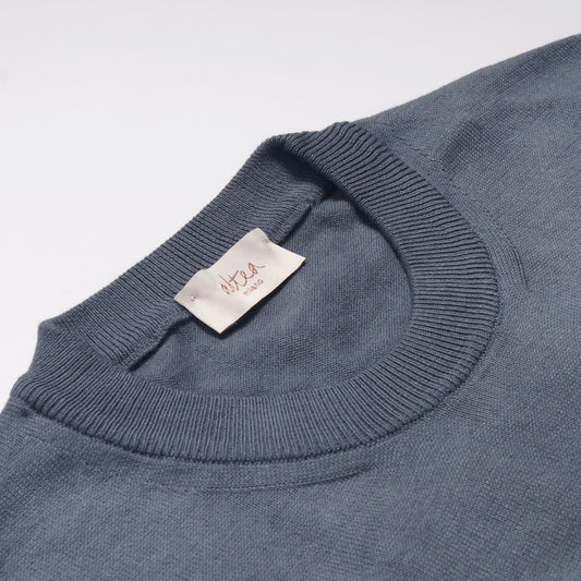 - Tie-Dyed Knitted Crew Neck Sweater - Dark Grey