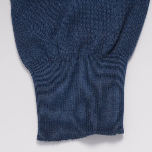 - Tie-Dye Knitted Crew Neck Sweater - Navy