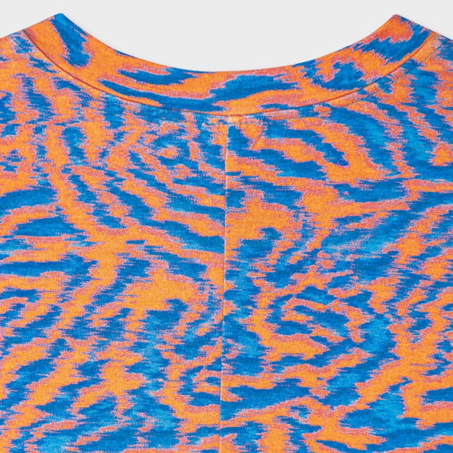 - Abstract Animal Print Jersey Dress - Orange/Blue