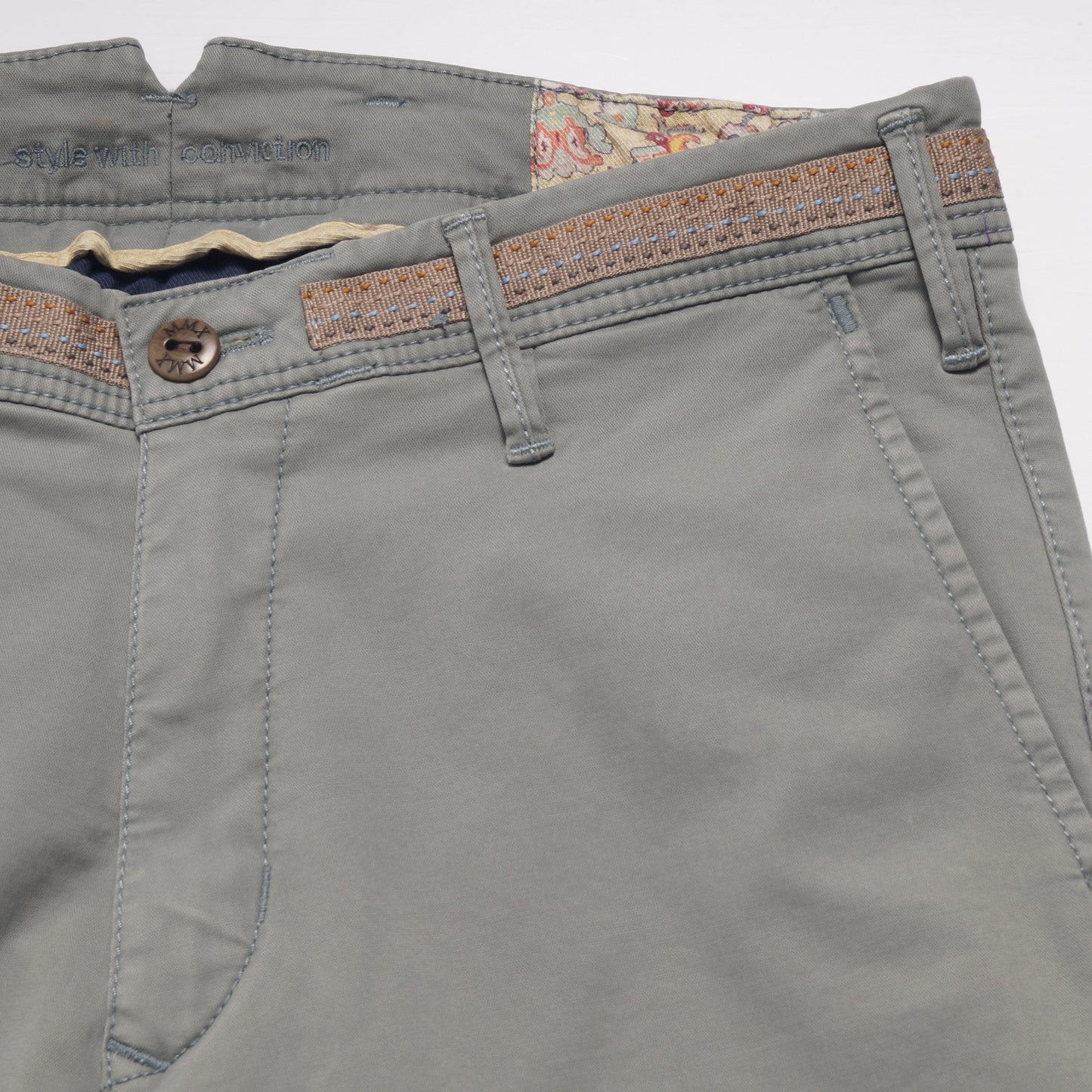 - Apus - Slim Stretch Trousers - Green